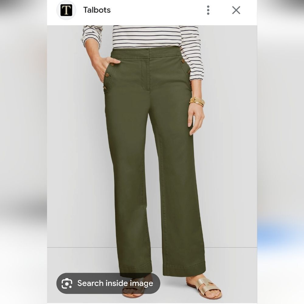 Talbots Forest Green Wide Leg Pants 14W